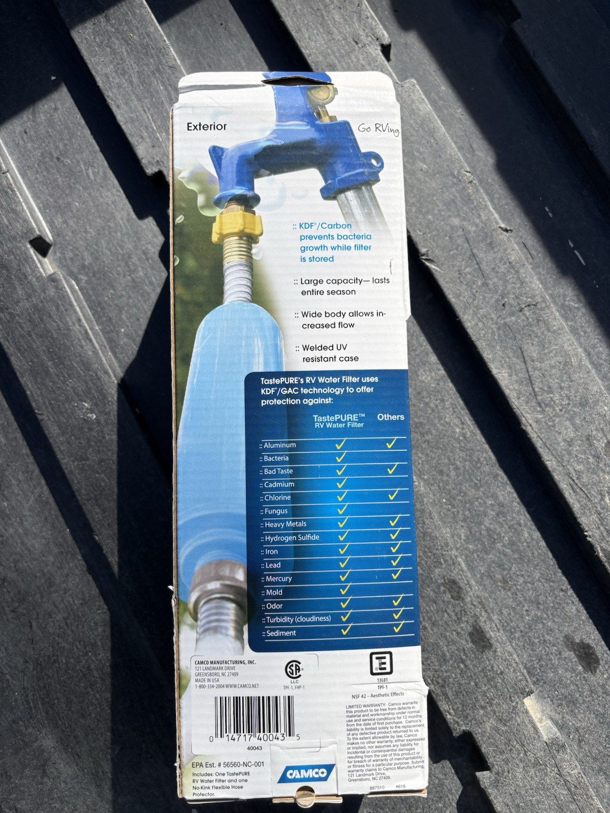 RV Water Filter for Boat Camper Garden Hose Reduces Bad Taste Smells Chlorine
