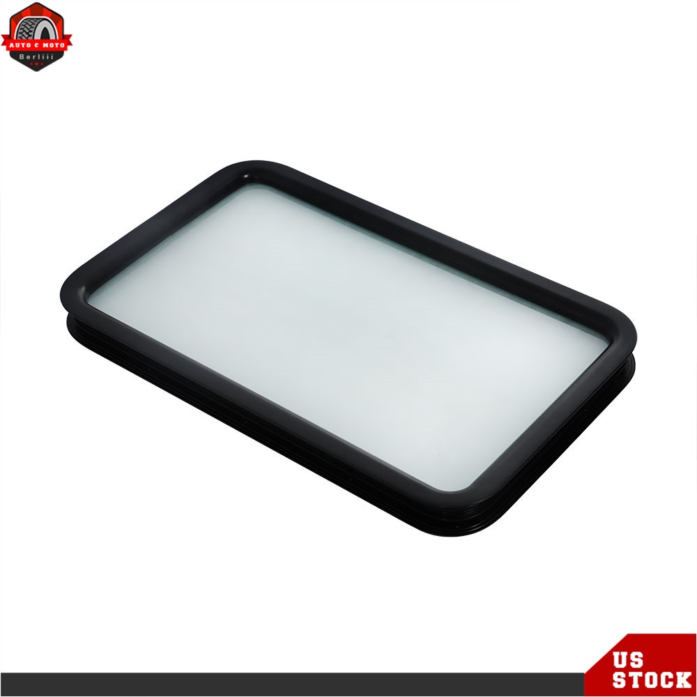 RV Entry Entrance Door Window White/Black w/ Tinted Obscure Glass Trailer Camper