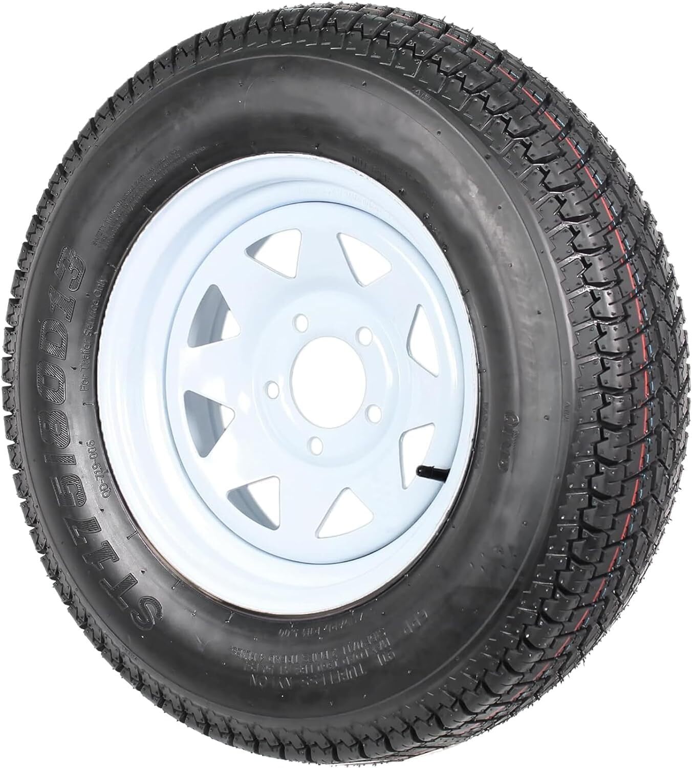 2PCS ST175/80D13 Trailer Tires with 13″ Rims 6PR 175 80 13 Tire 5 Lug 4.5″ Wheel