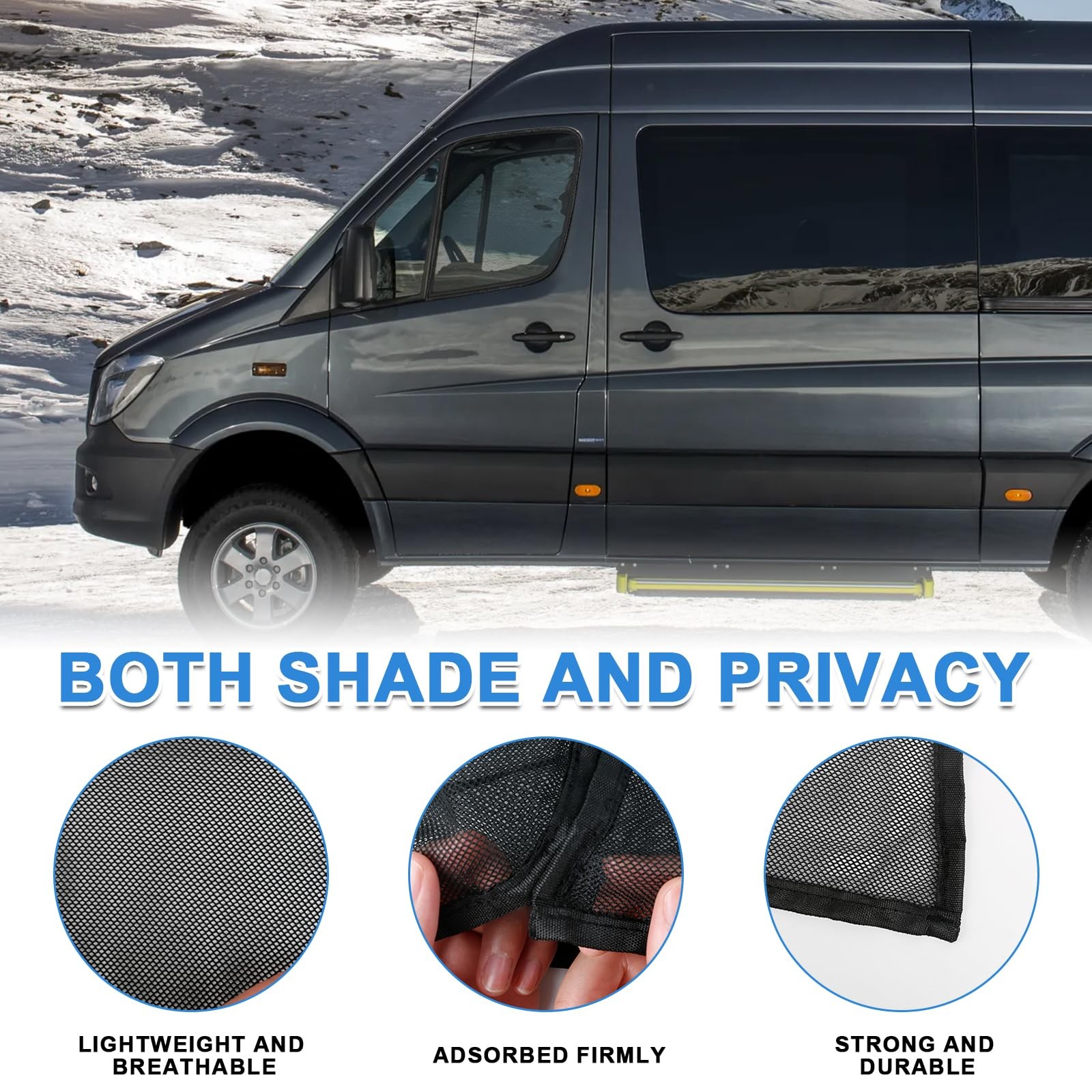 Federedevo Magnetic Window Bug Screen for 2007-2024 Sprinter High Roof, Black