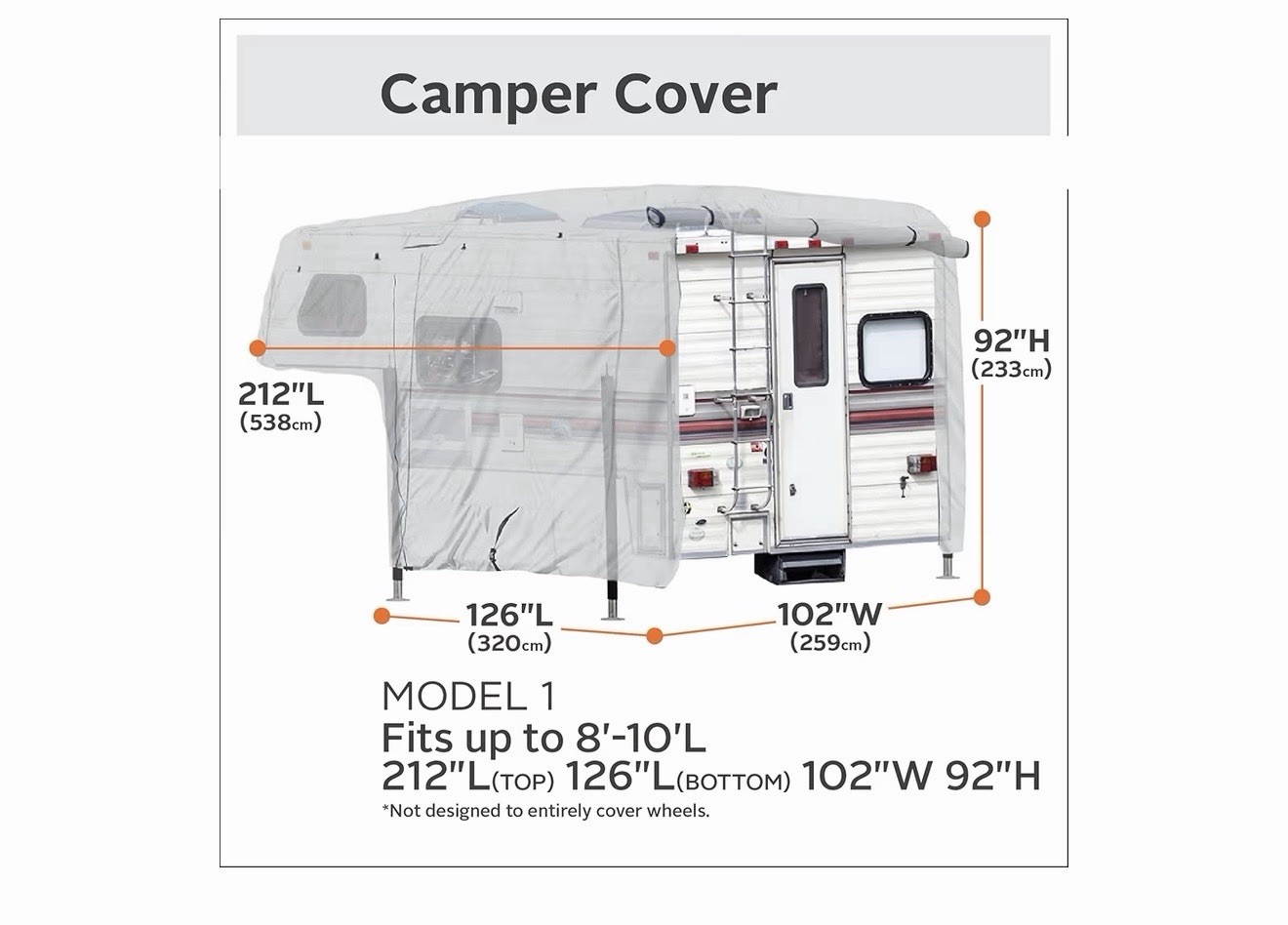 PermaPRO Deluxe Water-Repellent Camper Cover, Fits 10′ – 12′ Campers Slide-In