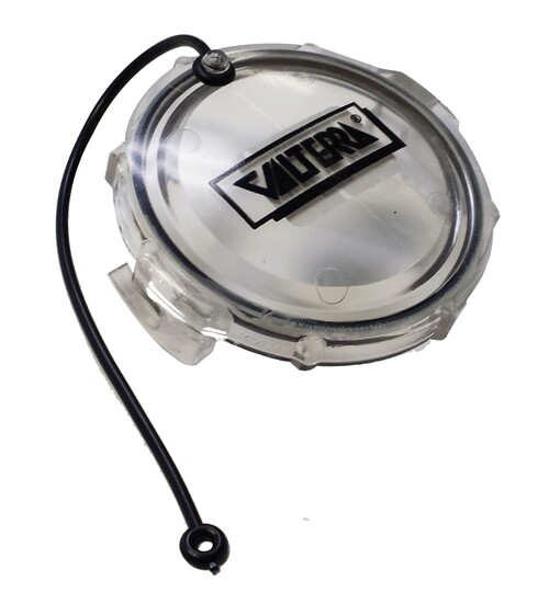 RV – Motorhome – Trailers – Clear Dump / Waste Cap w/ Lanyard – Fits 3″ Valves