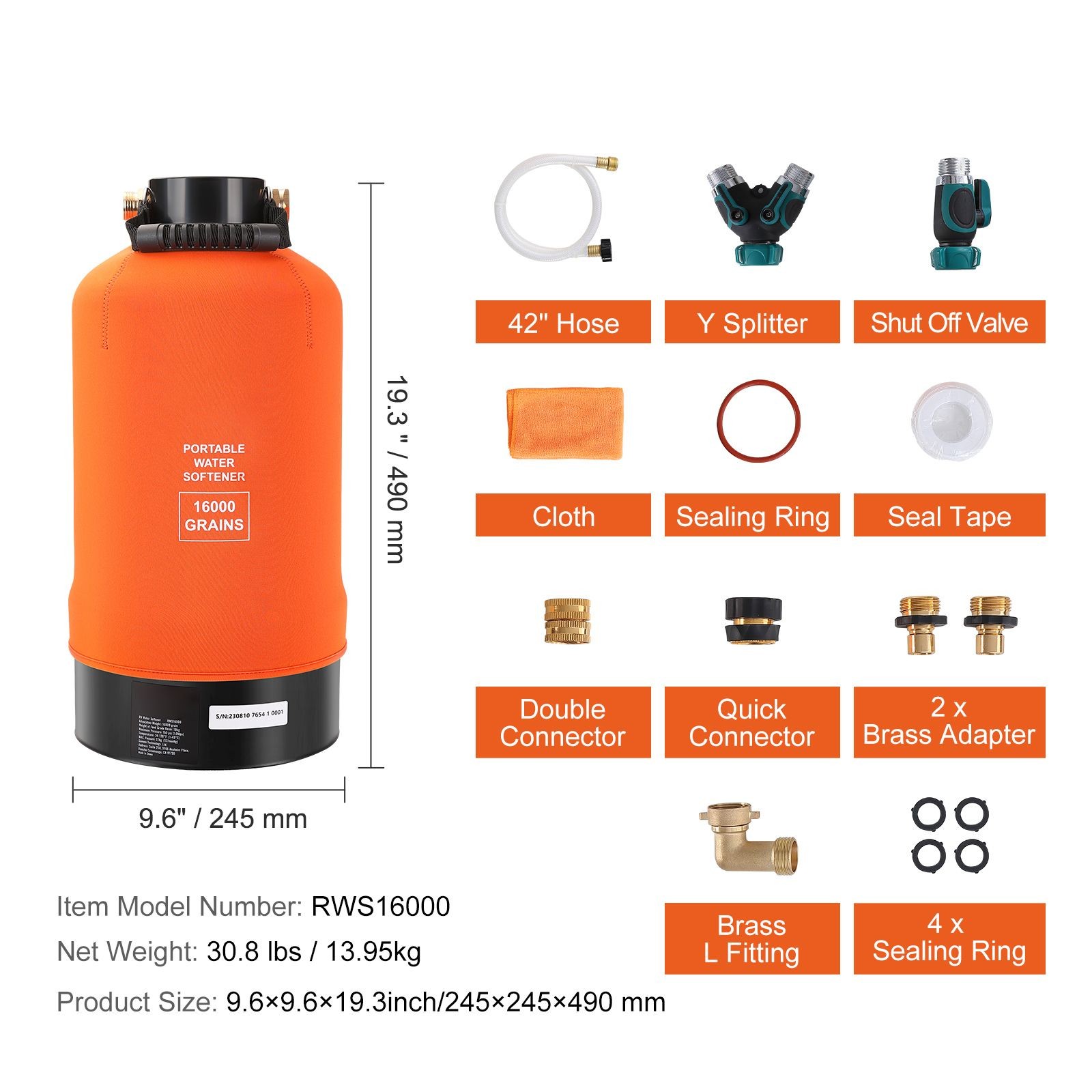 16000 Grain RV Water Softener Food-Grade Resin
