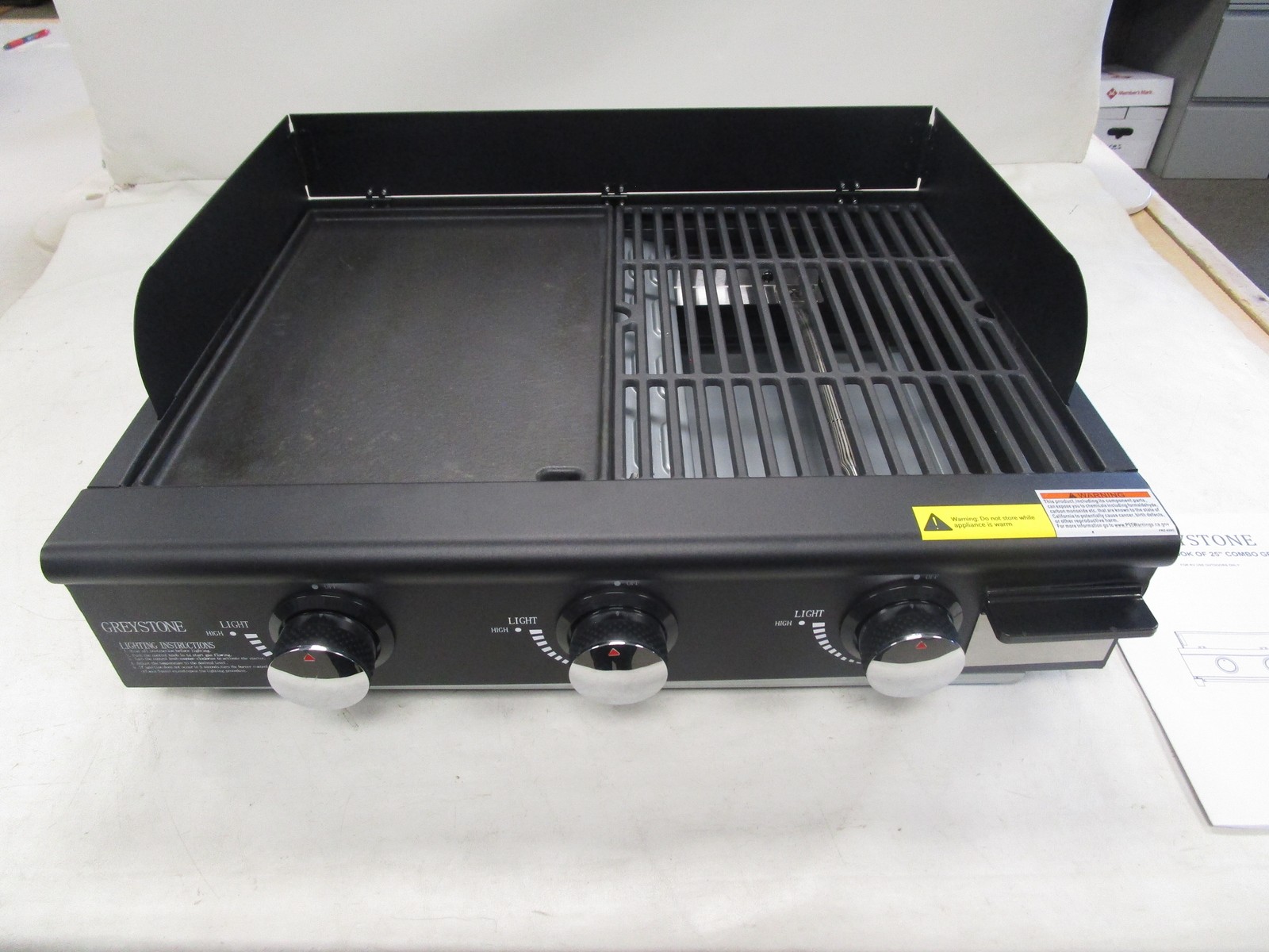 GREYSTONE LP GAS GRILL AND GRIDDLE COMBO 25″ BC2519A-3 RV CAMPER