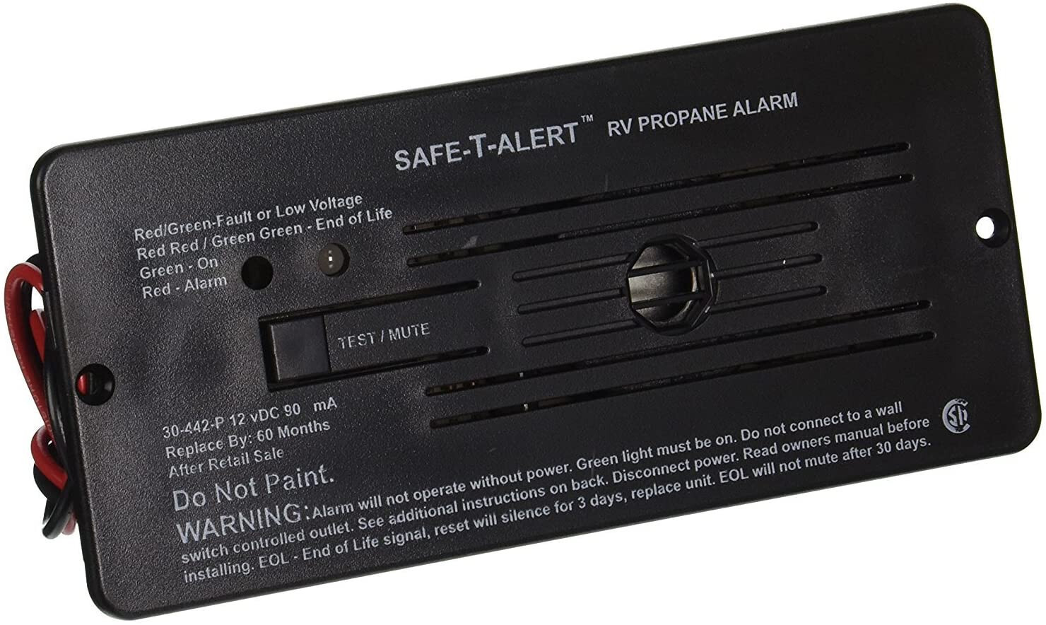 MTI Industries 30-442-P-BL 12 Volt LP Gas Detector Alarm Flush Mount