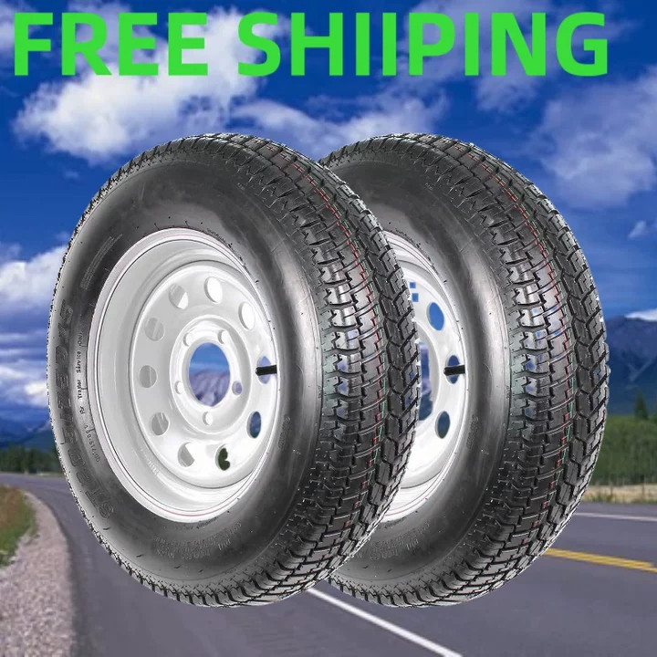2PC ST205/75D15 Tire 5 Lug on 4.5″ 6PR Load Range C 205 75D 15 Tire for Utility