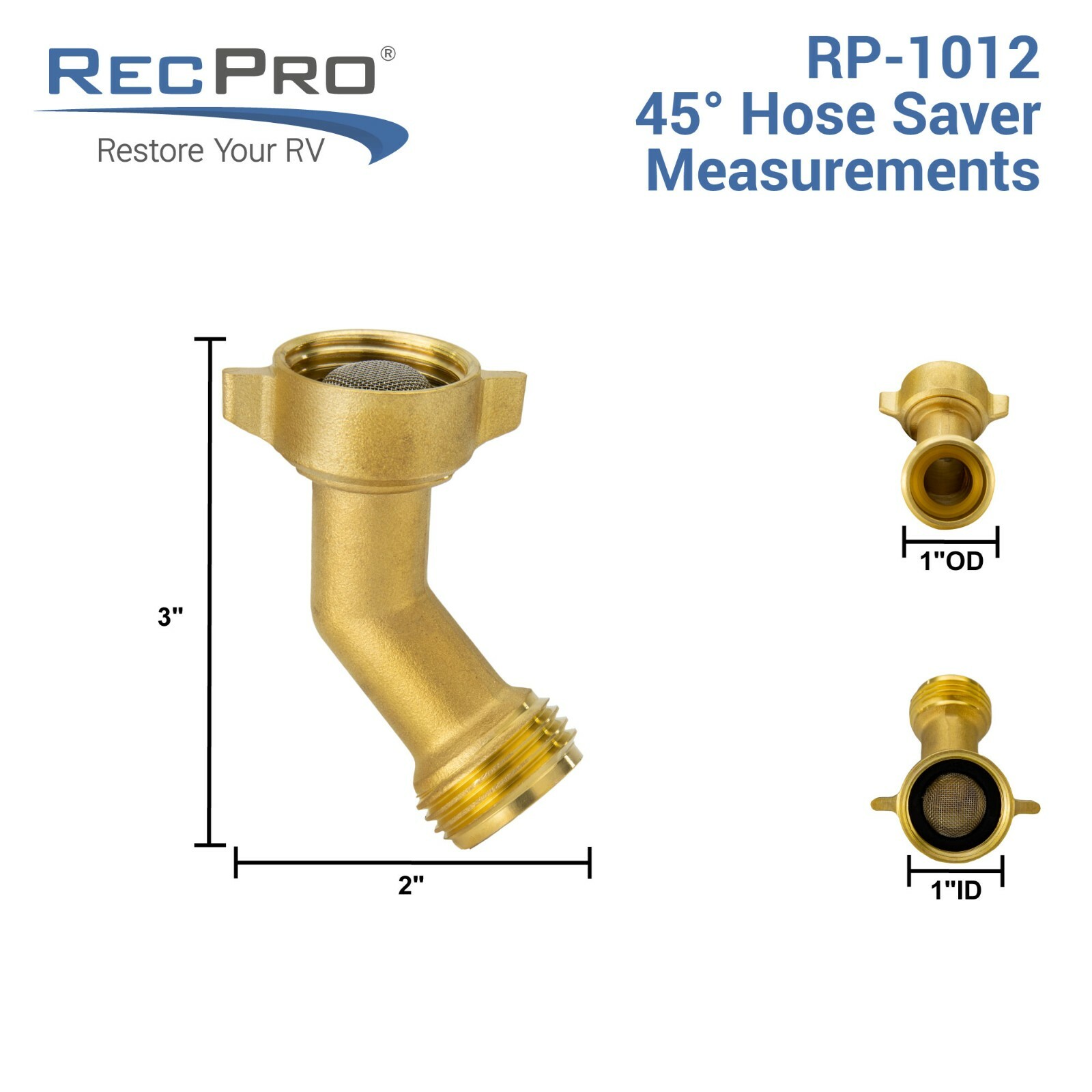 Brass Hose Elbow Fittings 90 or 45 Degree RV Plumbing City Water Hookup Hardware