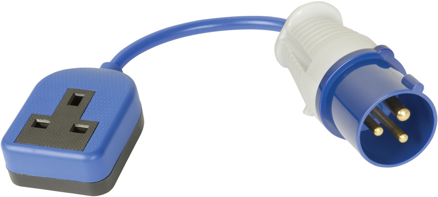 Mercury Caravan Camping Mains Electric Hook Up Adaptor 16A Plug to UK Socket NEW