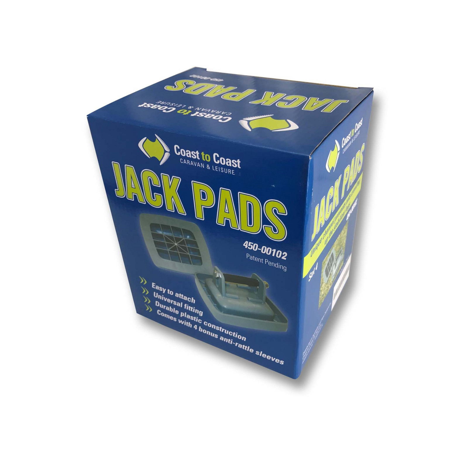 Coast Jack Pads Set of 4, 80mm for Caravan Stabilizer Legs Foot Plate Level Feet