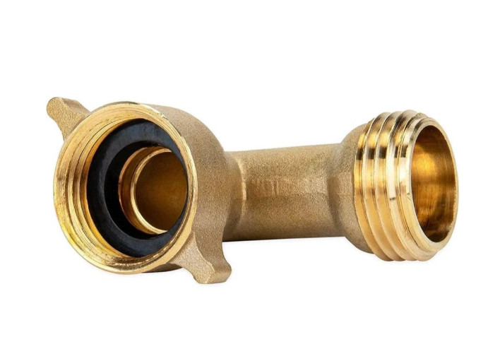Camco 22505 90° Brass RV Water Hose Elbow 3/4 In NH Lead-Free Adapter