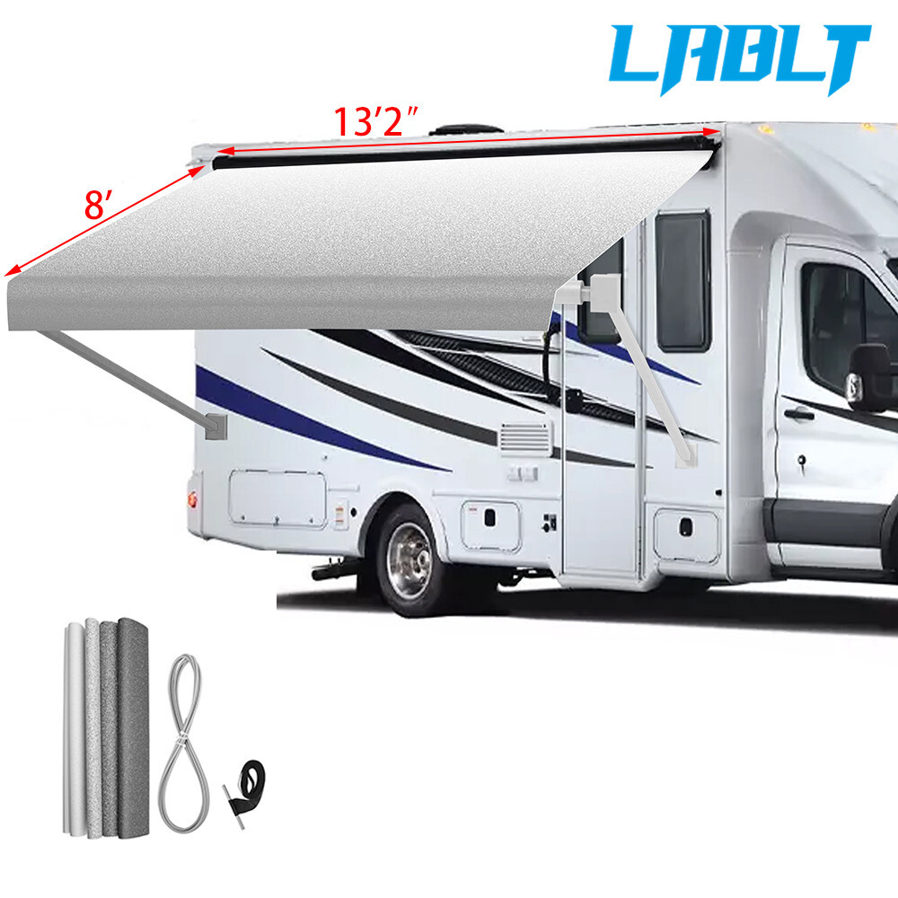 LABLT RV Awning Fabric Replacement Weatherproof Vinyl Canopy For Camper Trailer