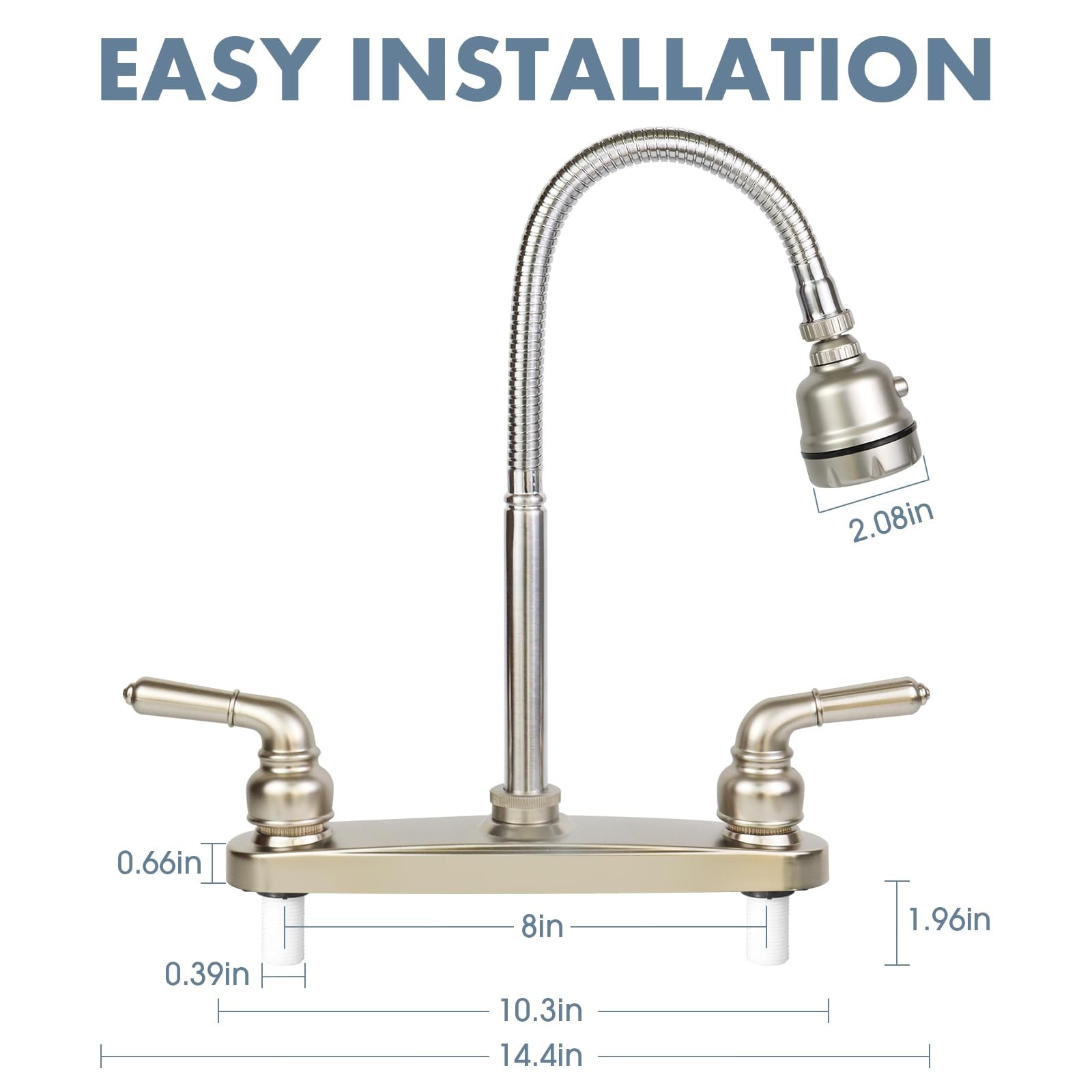 RV Kitchen Faucet,Camper Faucet Replacement Sink Brushed Nickel