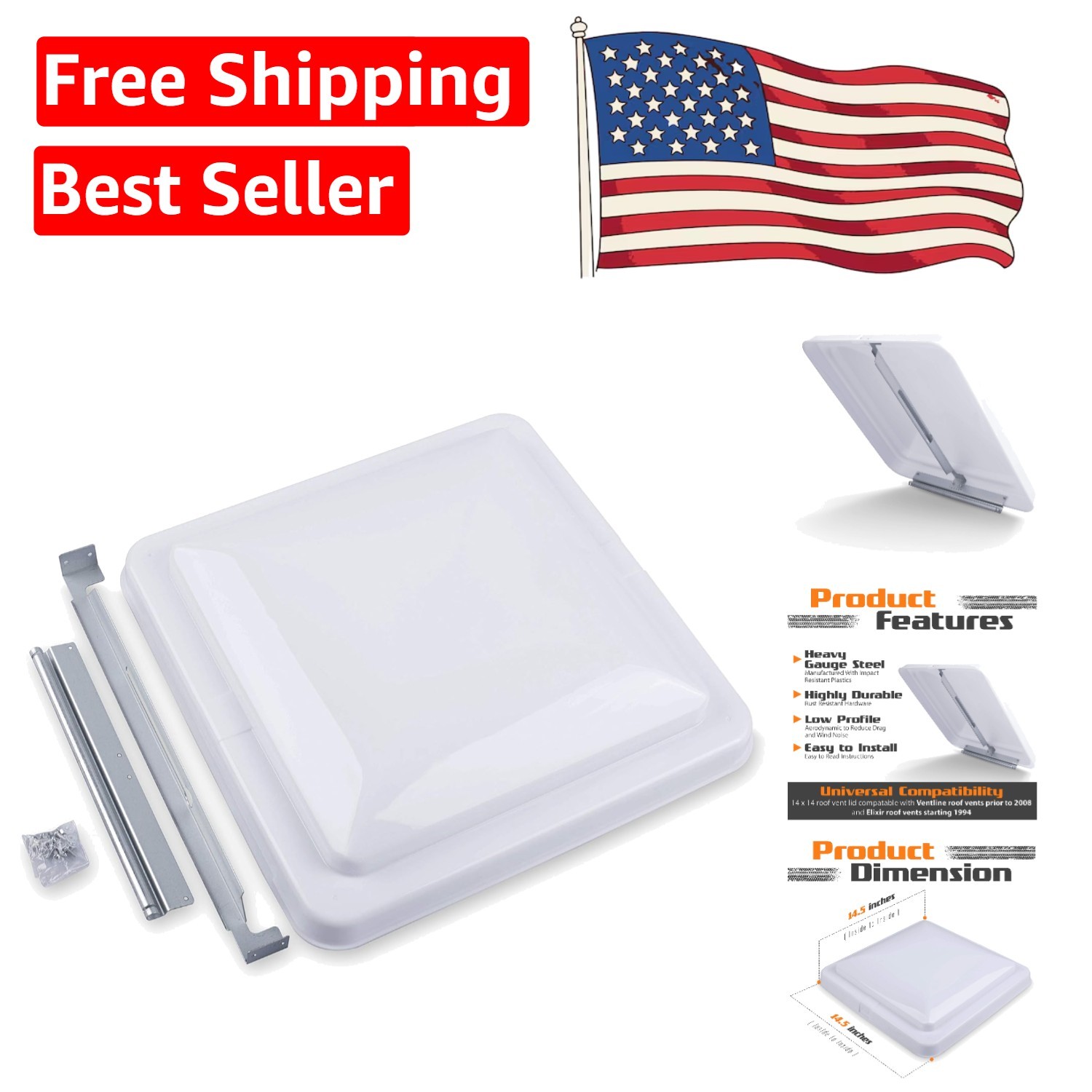 14.5 Inch Weather-Resistant Universal RV Roof Vent Cover – Easy Install