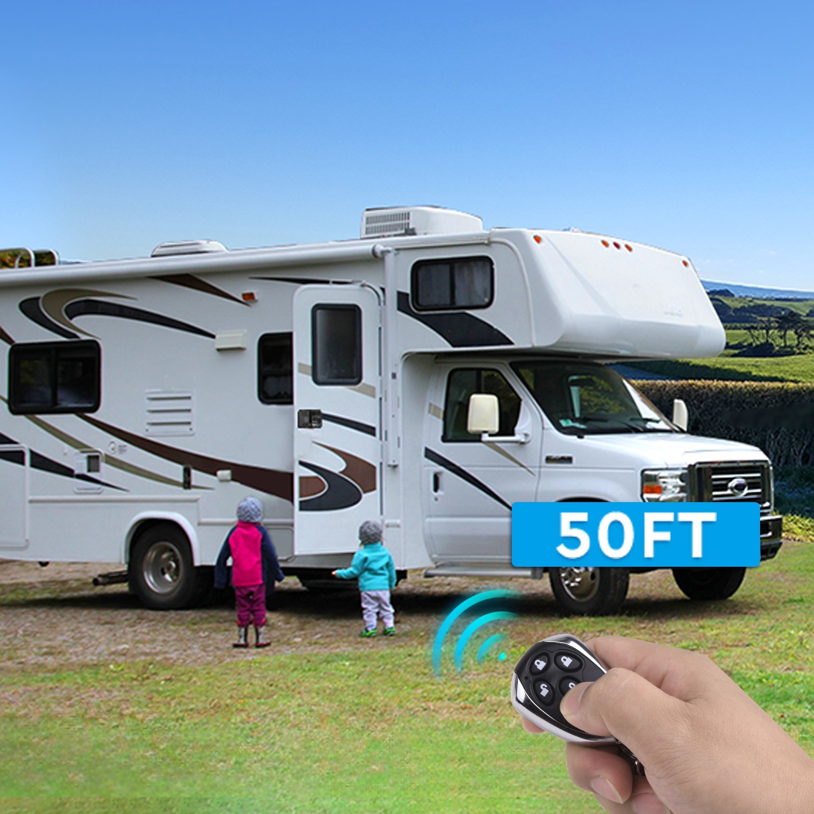 RV Keyless Entry Door Lock Waterproof Camper Trailer Lock With Keypad Fob Remote