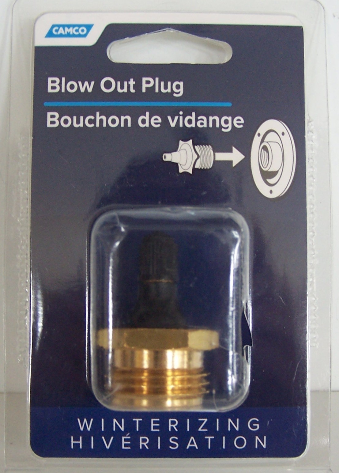Camco 36153 Heavy Duty Brass Blow Out Plug Helps Clear the Water Lines in RV
