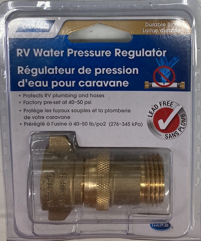 CAMCO RV Brass Factory Pre-Set 40-50 PSi Water Pressure Regulator 40055