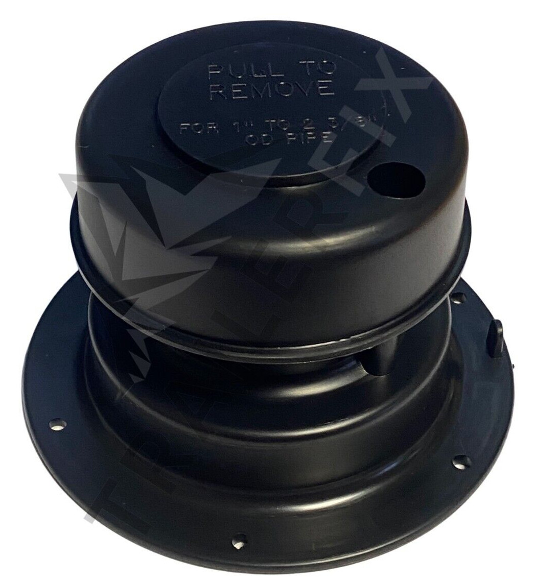 RV Roof Top Sewer Vent Cap Plumbing Stink Pipe Cover 1″ to 2-3/8″ OD Pipe Black