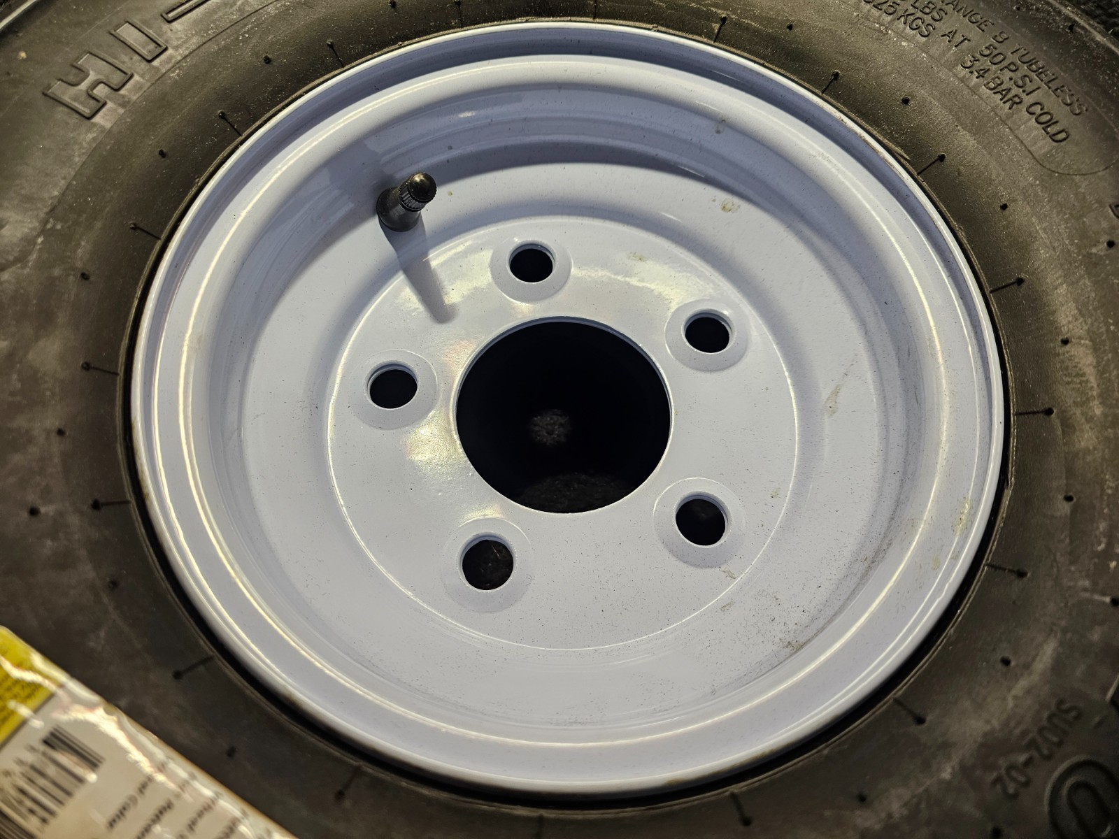 (QTY 1) Hi-Run 5.70-8 Boat Trailer Tubeless Tire & Wheel 4PR SU02 69M B 5 Lug