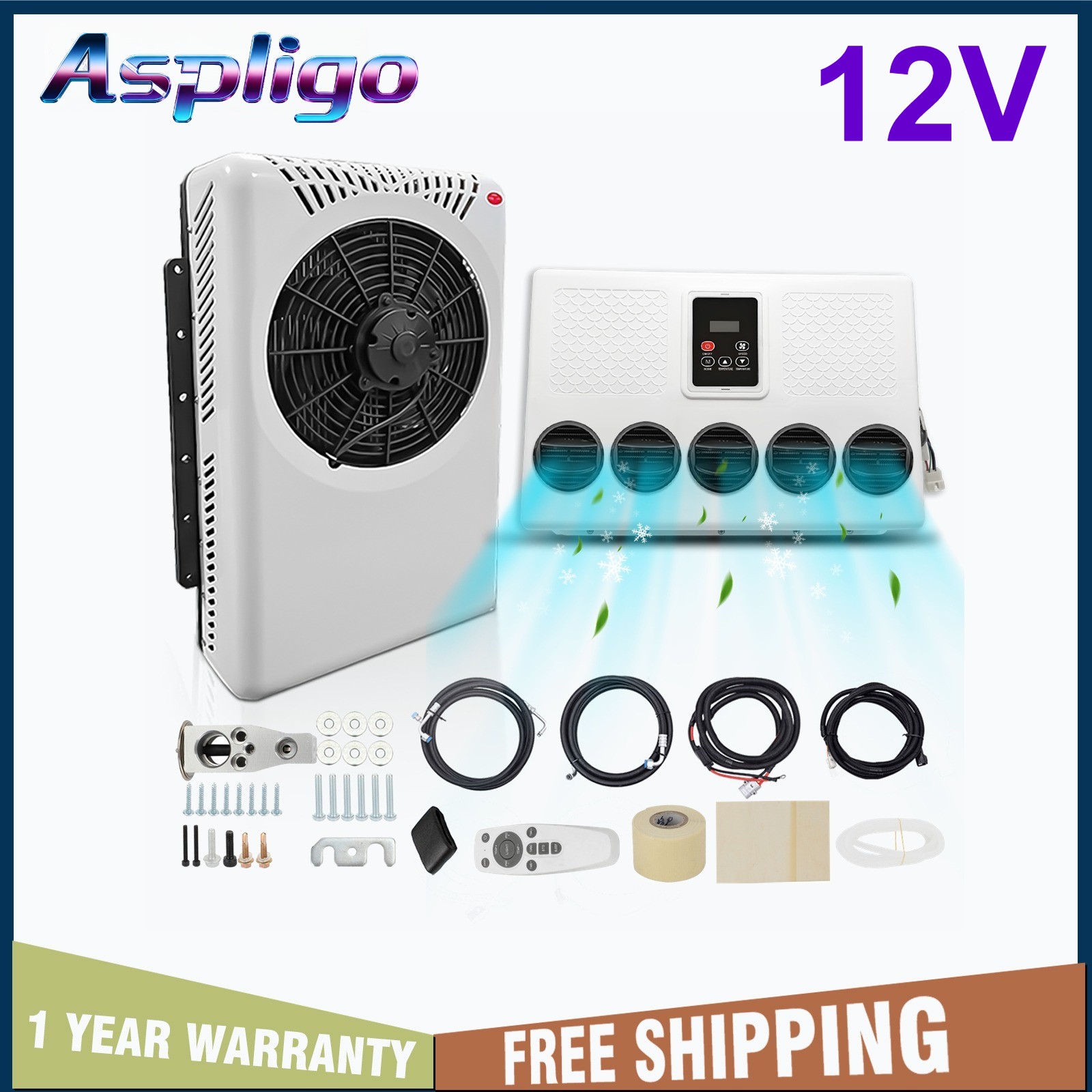 12Volt Split Air Conditioner Electric Parking Truck Cab A/C For Truck Caravan RV