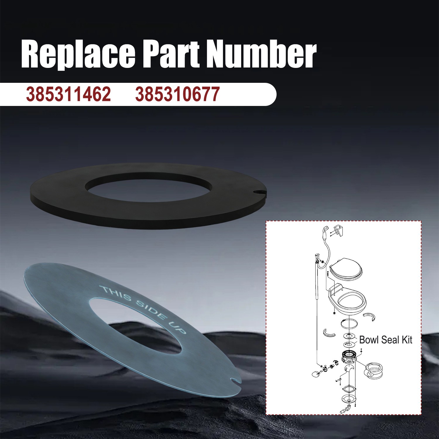RV Toilet Flush Ball Seal for Dometic 210 510 511 385311462 Sealand 110 111