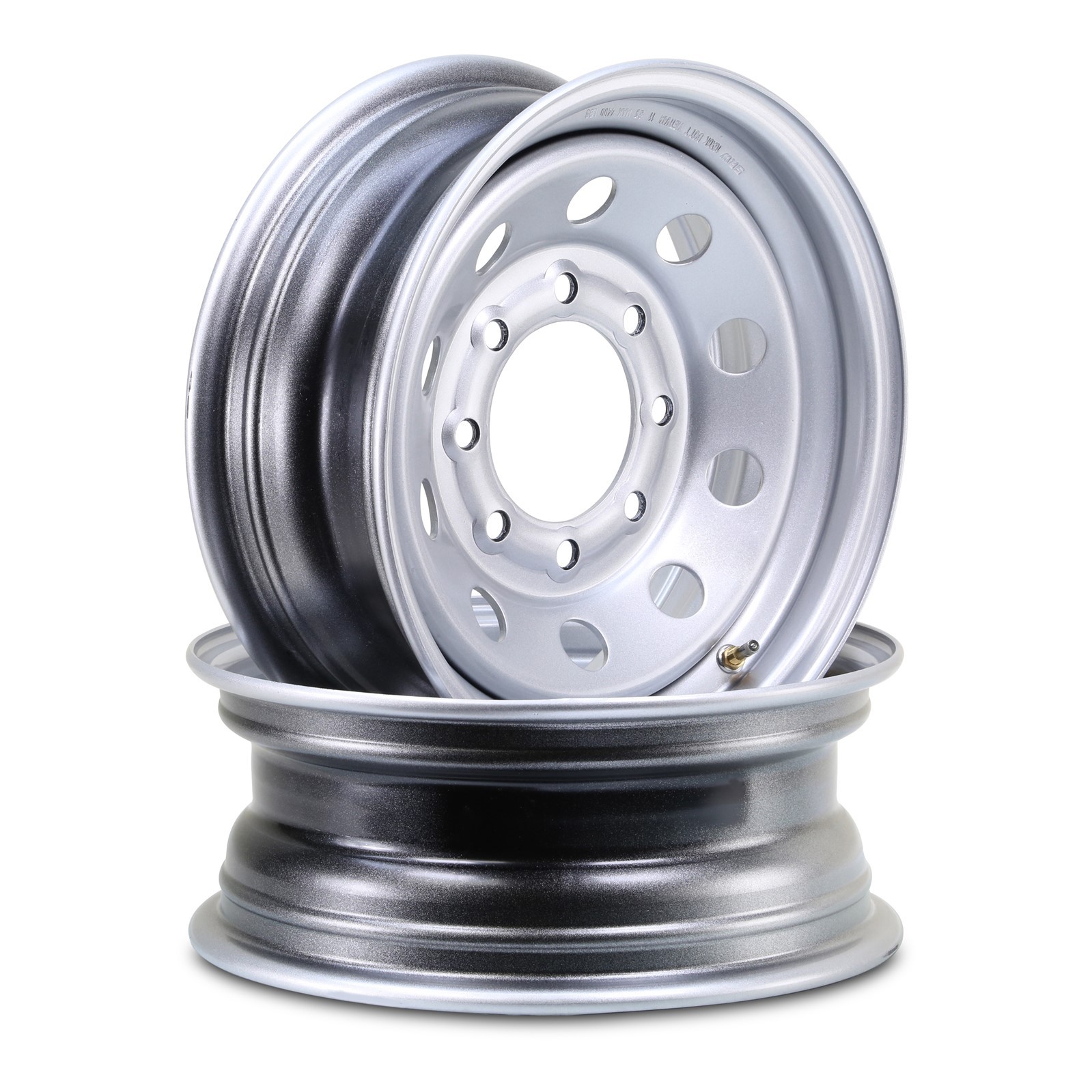 LIBRA 16×6 HD 4400lbs Trailer Wheels 8 Lug on 6.5″ PCD Silver Mod, PK2 -17060