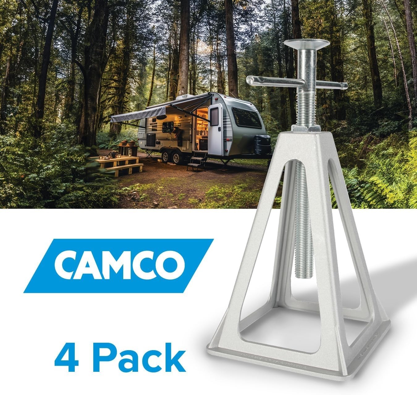 RV Stack Jacks Trailer Stabilizer Aluminum Camper Leveling Jack Stands 4 Pack