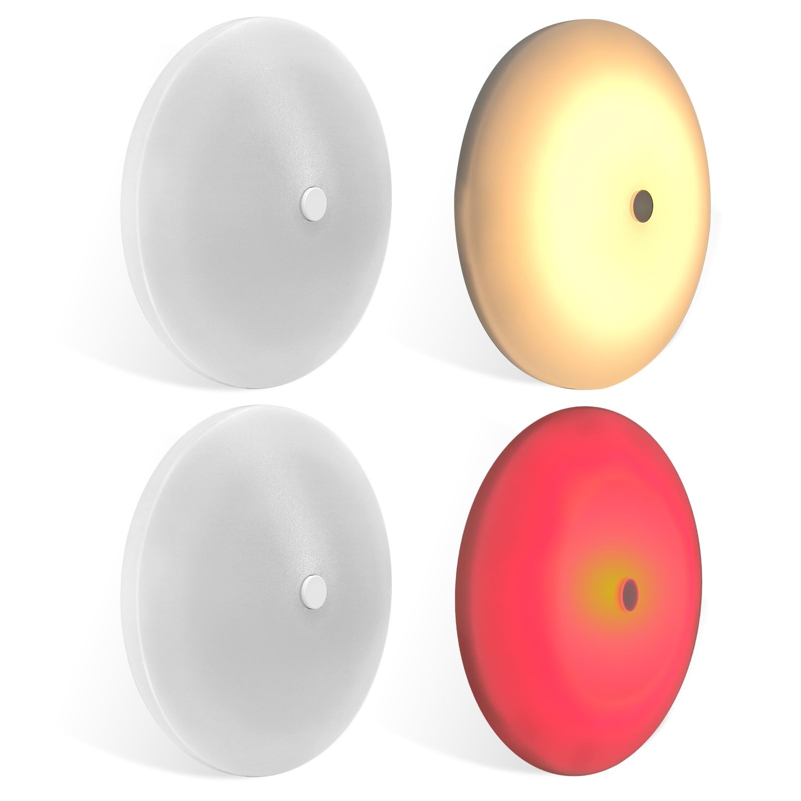 4 PCS 4.5 Inch 12V RV Ceiling Light Dimmer 3000K Warm White Red Night 4.5W