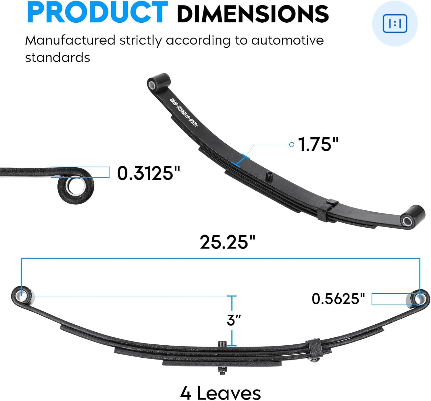 4-Leaf Suspension Spring Kit 1750lb for 3500lbs Trailer Axle w/ U-Bolt & Hanger