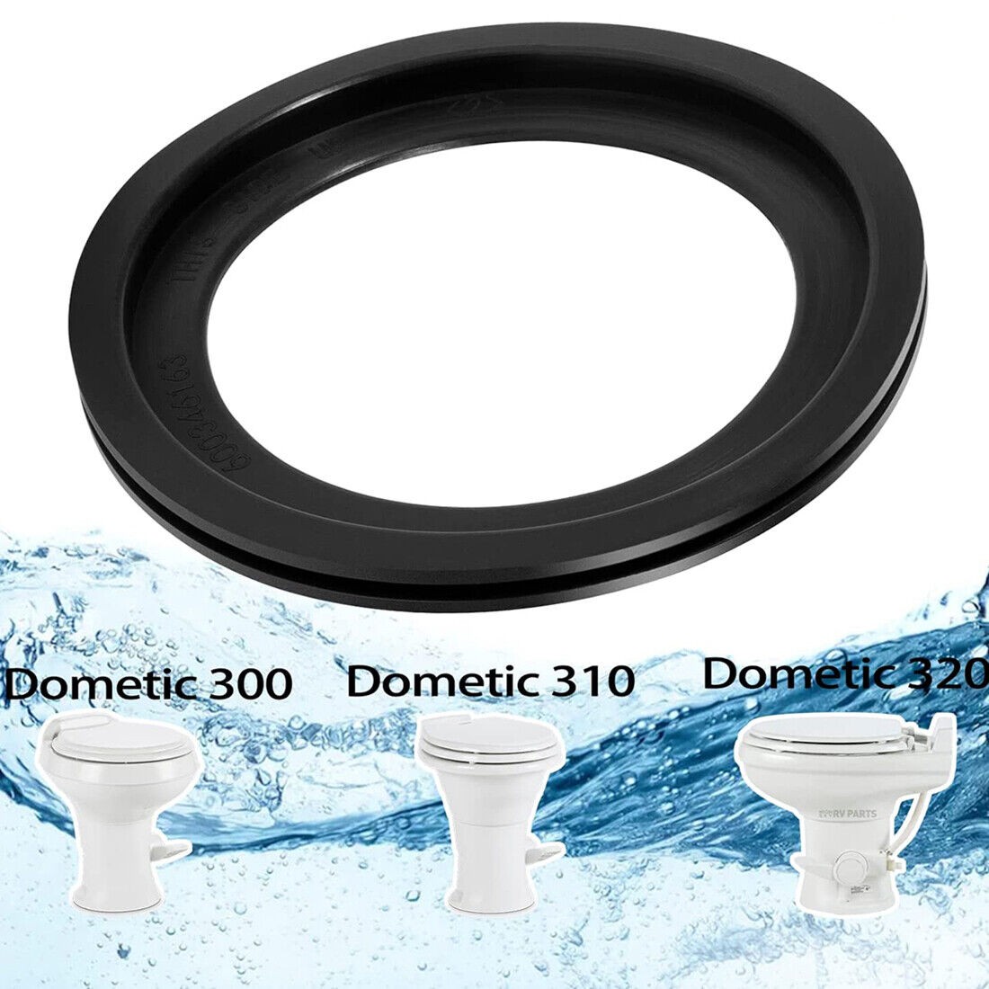 Black 385311658 Toilet Flush Ball Seal Kit for Dometic 300 310 320 Series Toilet