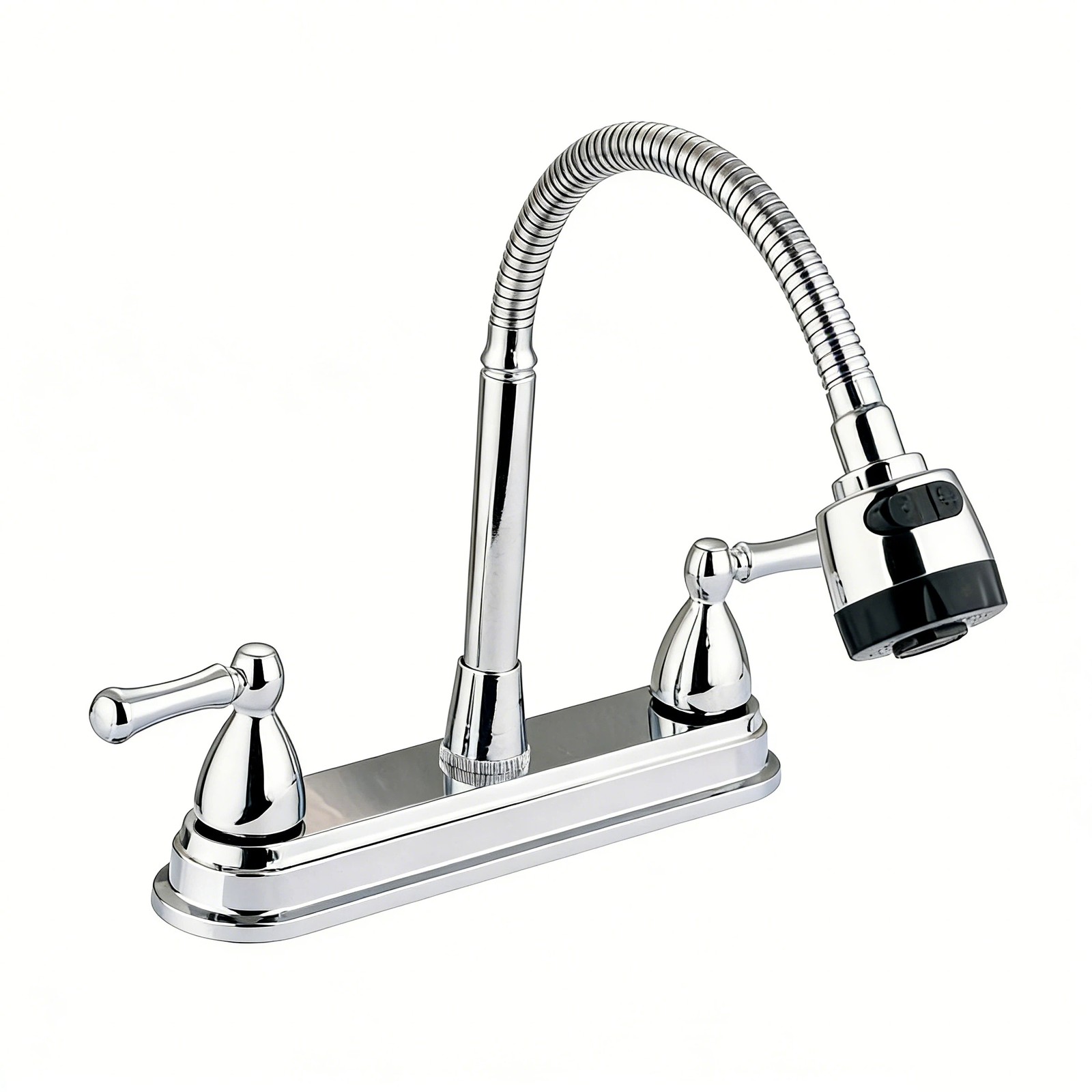 8Inch RV Kitchen Sink Faucet Pull Down/Out Sprayer Swivel Mixer Taps For Home RV