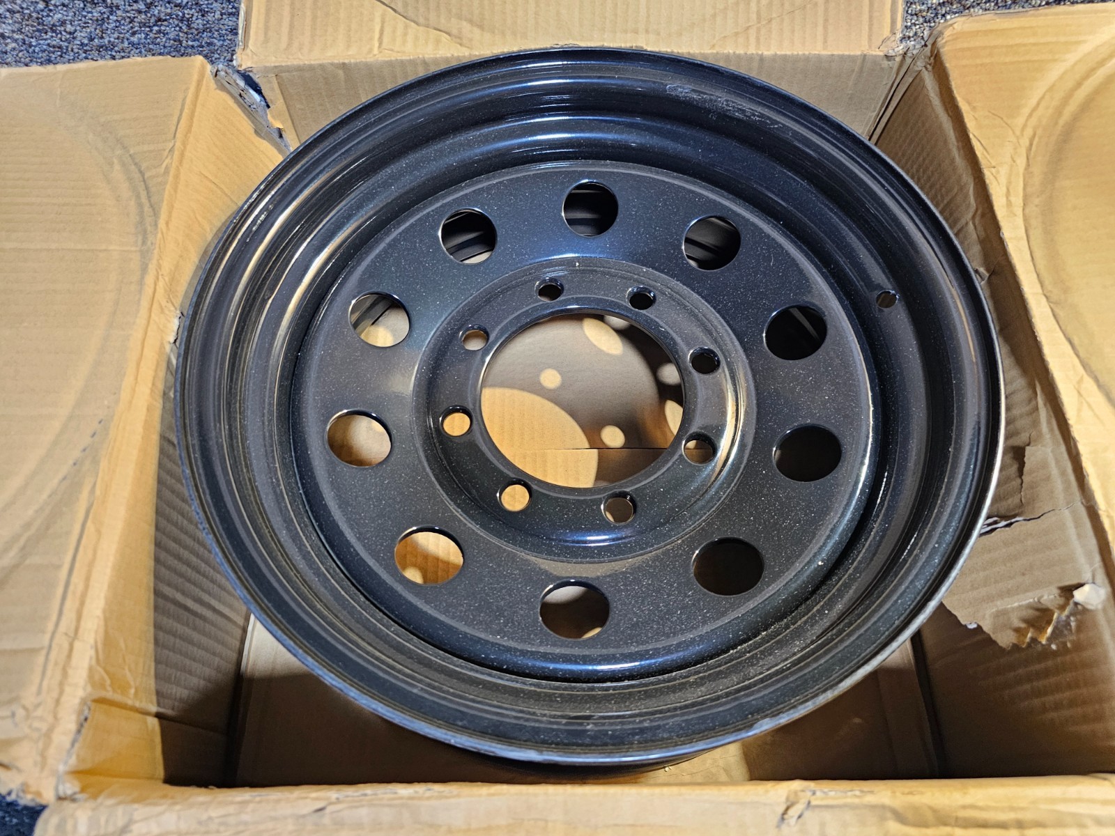 (QTY 1) GLG-A-16608-001 Black Steel Trailer Wheel Rim 16×6 8×165.1 0mm