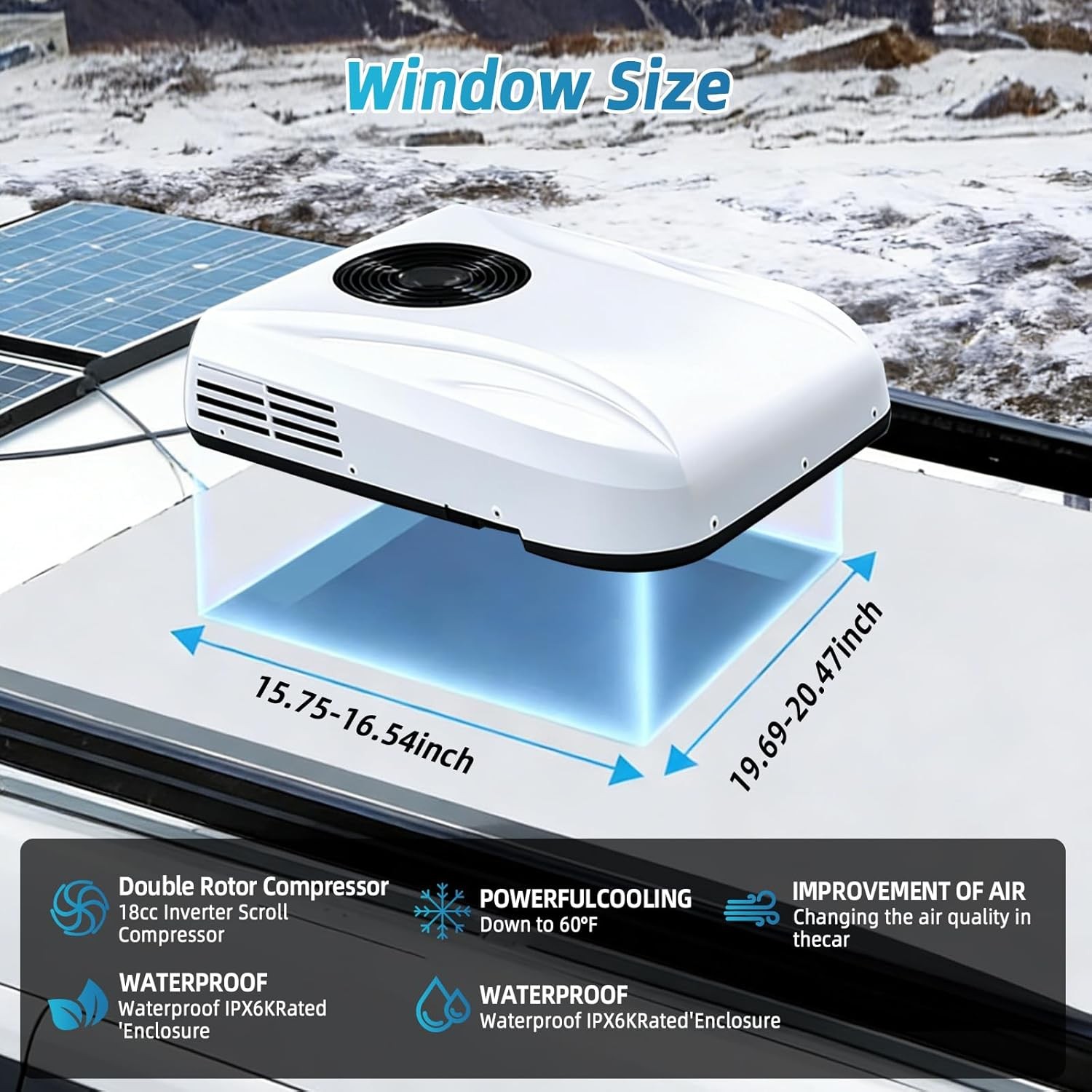12V 10000BTU Heat Pump Roof Air Conditioner Truck Dual-Function Heat&Cool Unit