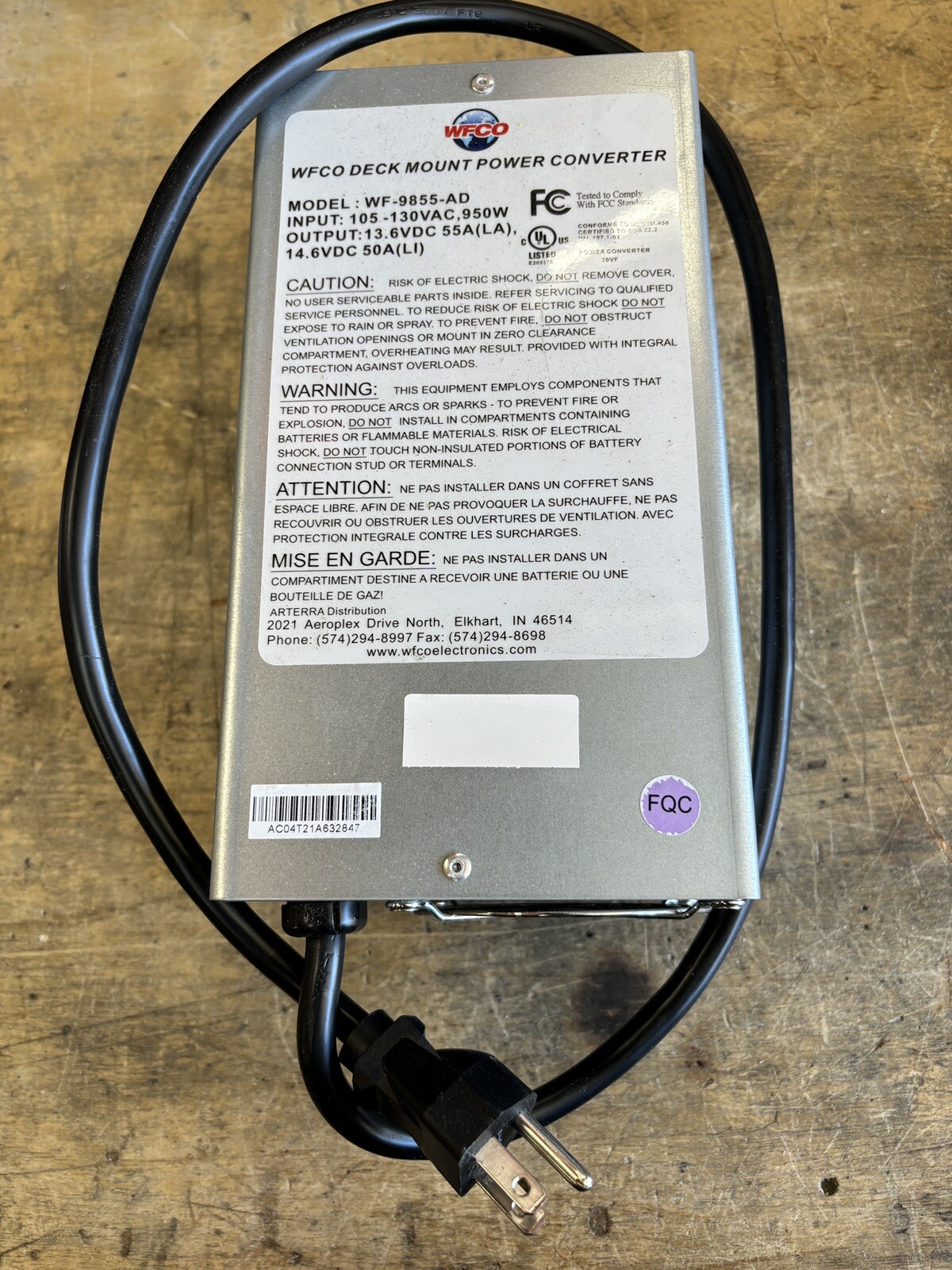 WFCO WF-9855 Series Power Converter Charger 55 amp Lithium Ion Battery Charger
