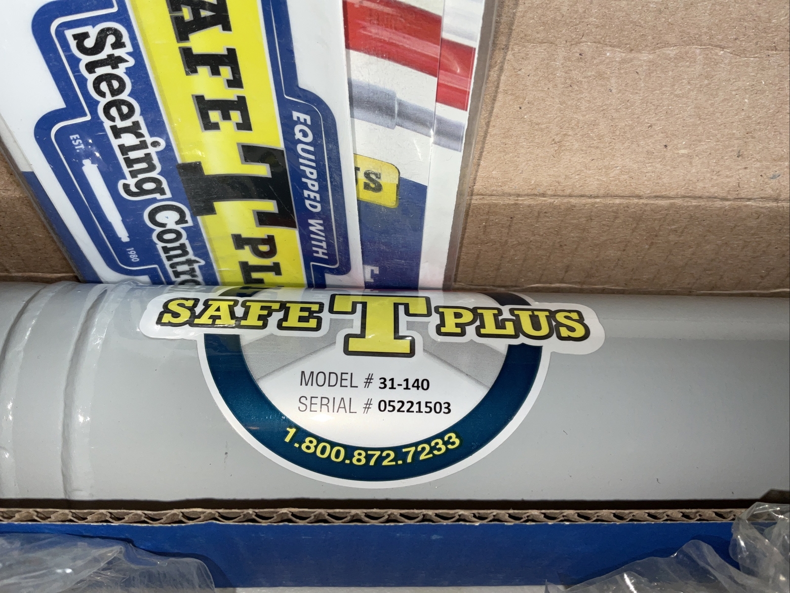 31140 SAFE-T-PLUS SAFETY PLUS STEERING STABILIZER SILVER MOTORHOME *2BUS.DAY S&H
