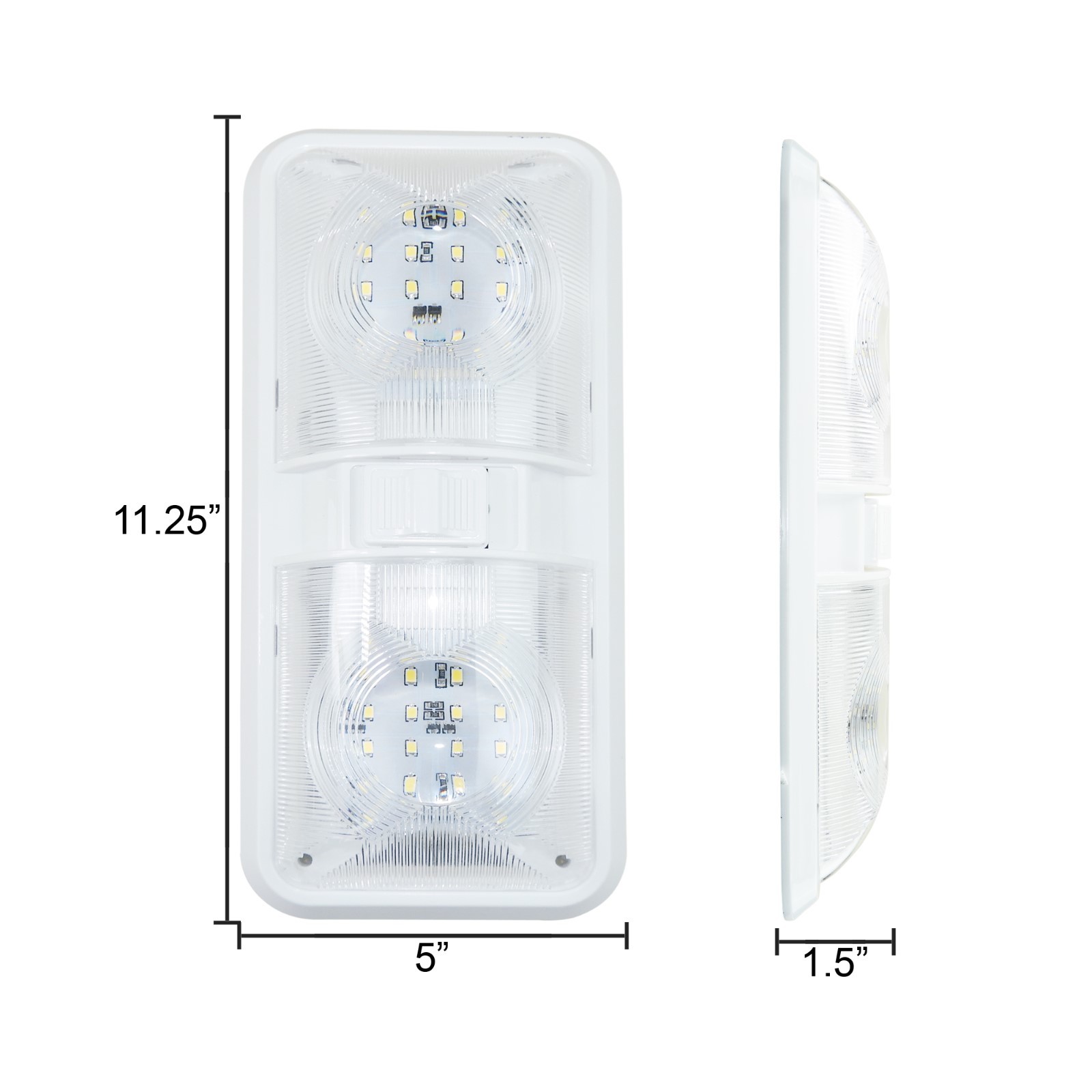 Leisure LED RV Interior Led Ceiling Light Boat Camper Trailer double Dome 12V