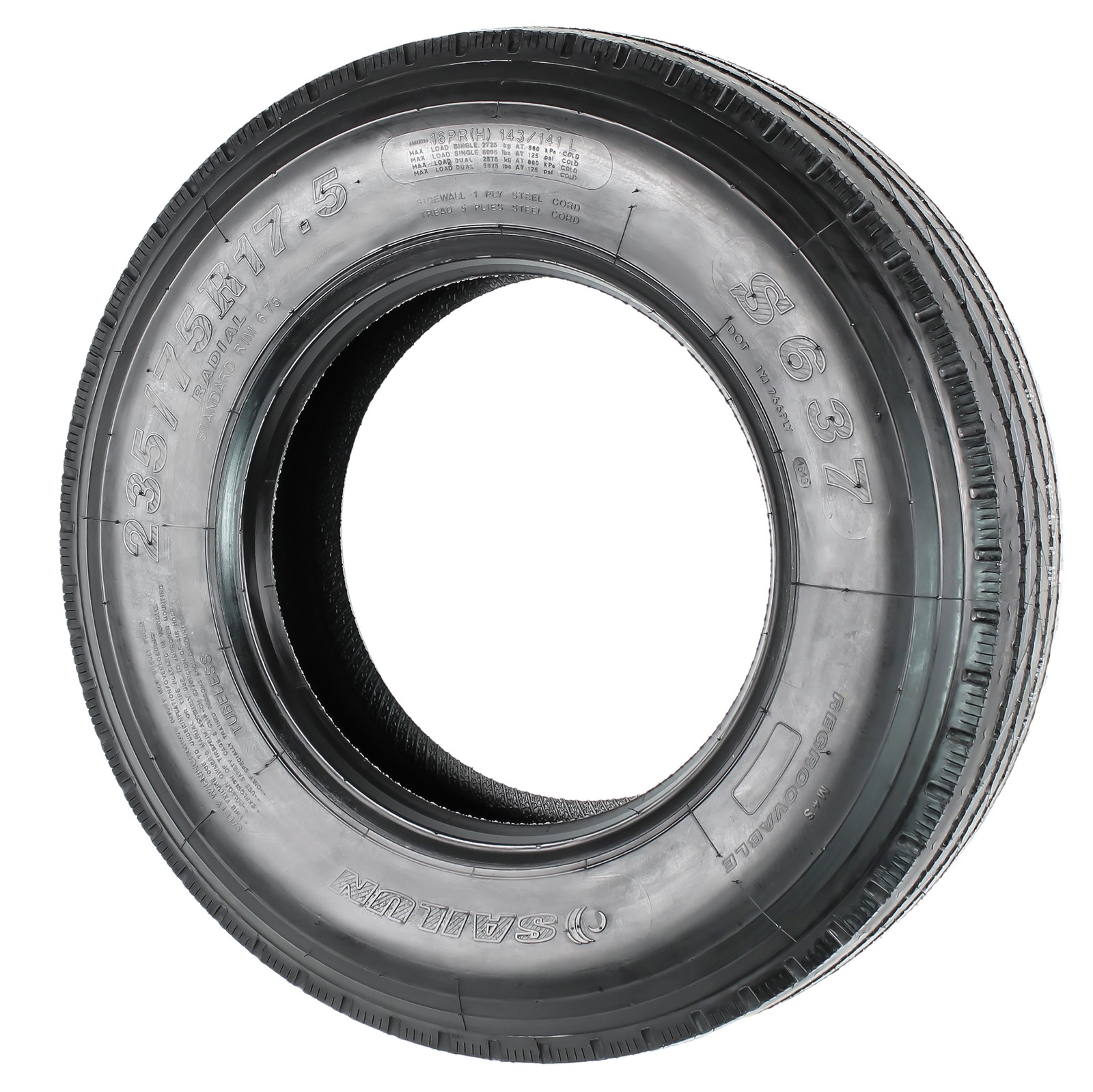 Sailun Radial Trailer Tire 235/75R17.5 Load Range H S637 Extra Heavy Duty 16 Ply