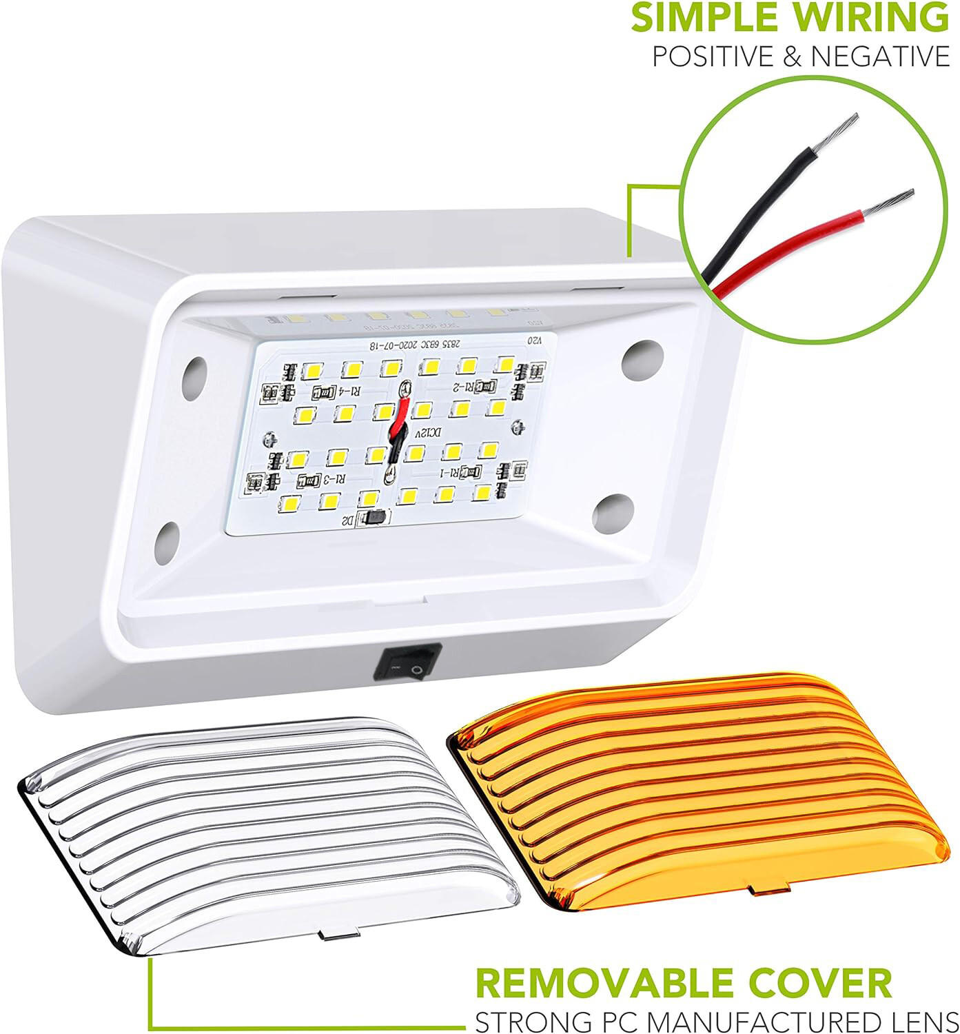 LED 12V 360 Lumen RV Porch Light Exterior Utility Light Lighting Fixture