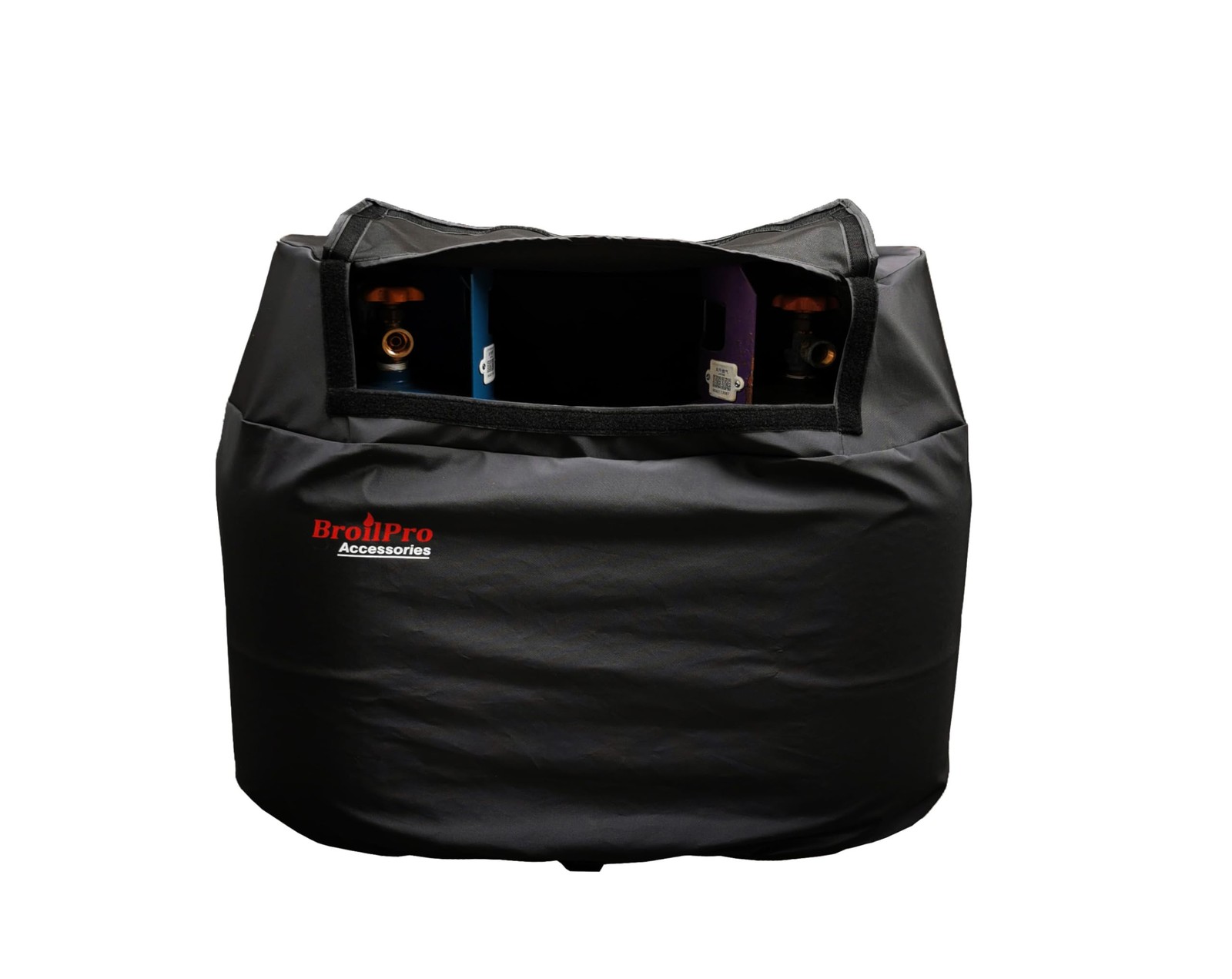 BroilPro Accessories RV Trailer Propane Tank Cover, Fit for Dual 20LB, Black