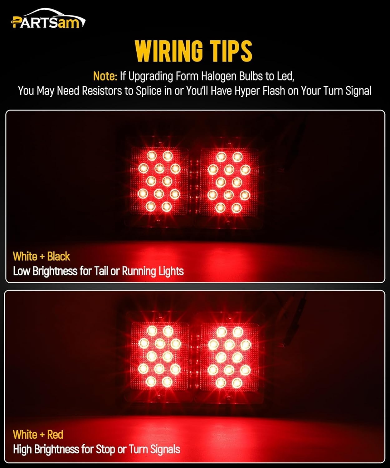 Universal Fit LED Tail Light Set for Trailers – Waterproof and Bright 2 Count