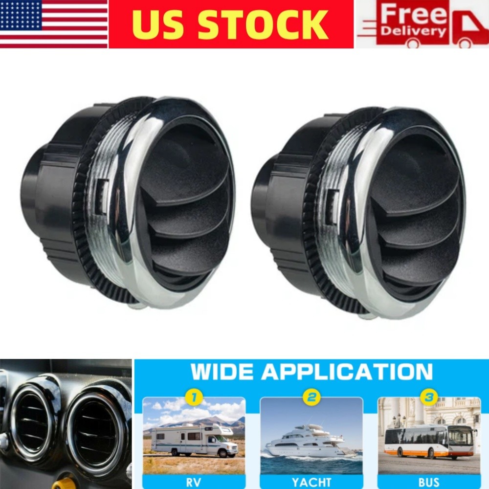 2PCS Universal 46mm Vent Air Outlet Rotating Round Ceiling for RV Bus Boat Yacht