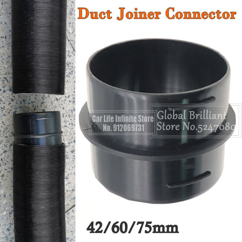 2pc 42/60/75 mm Air Ducting Connector Straight Heater Duct Joiner Connector Pipe