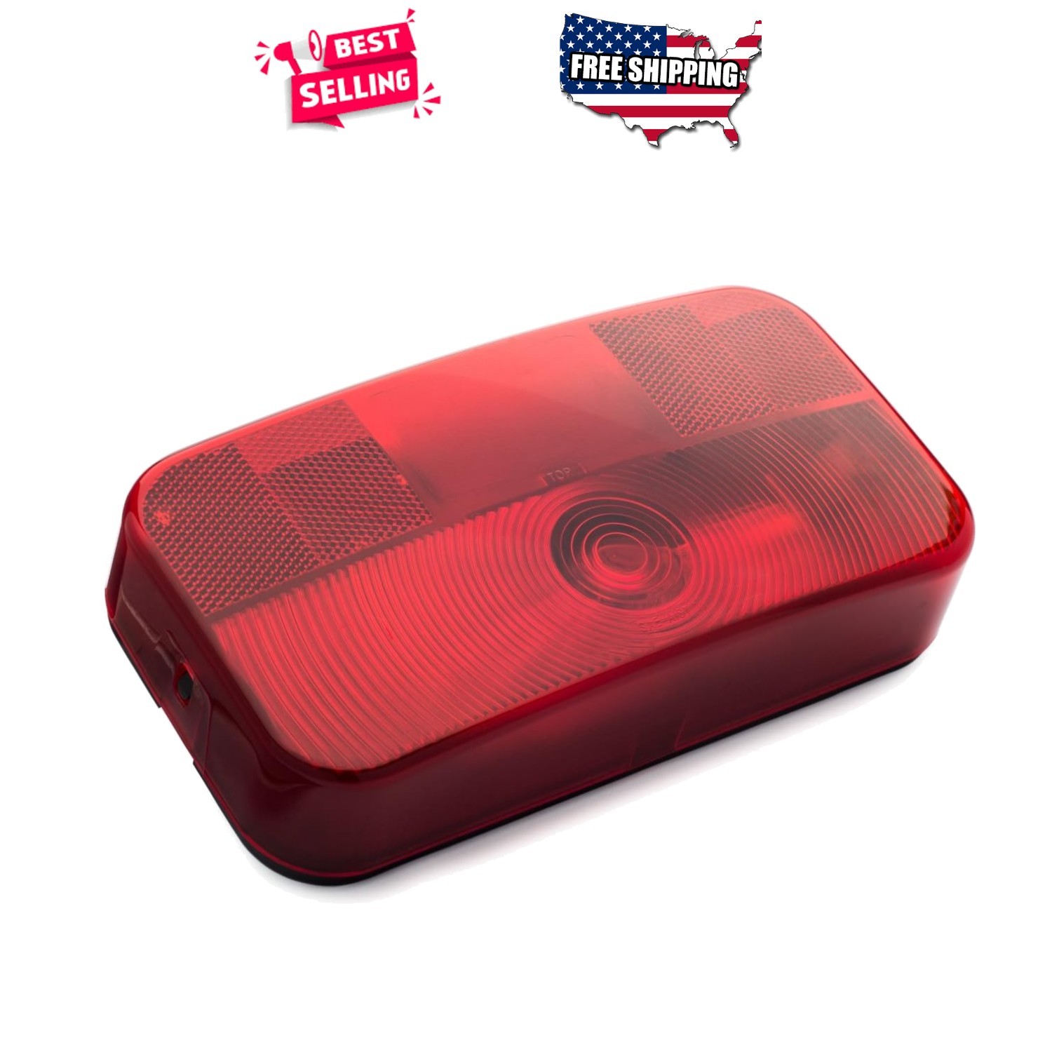 RV Trailer Stop Turn Tail Light Surface Mount Black 12V Incandescent Rear Lamp