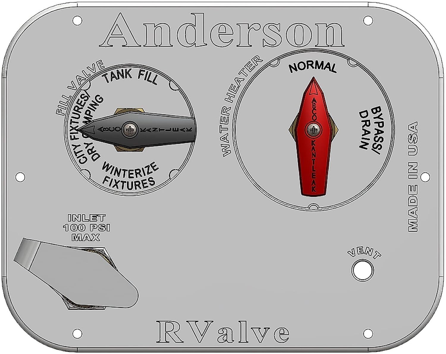 ABCO Anderson Brass MANRV102-RF RV Water Panel Replaces 200RV-PT 200RV-WHB