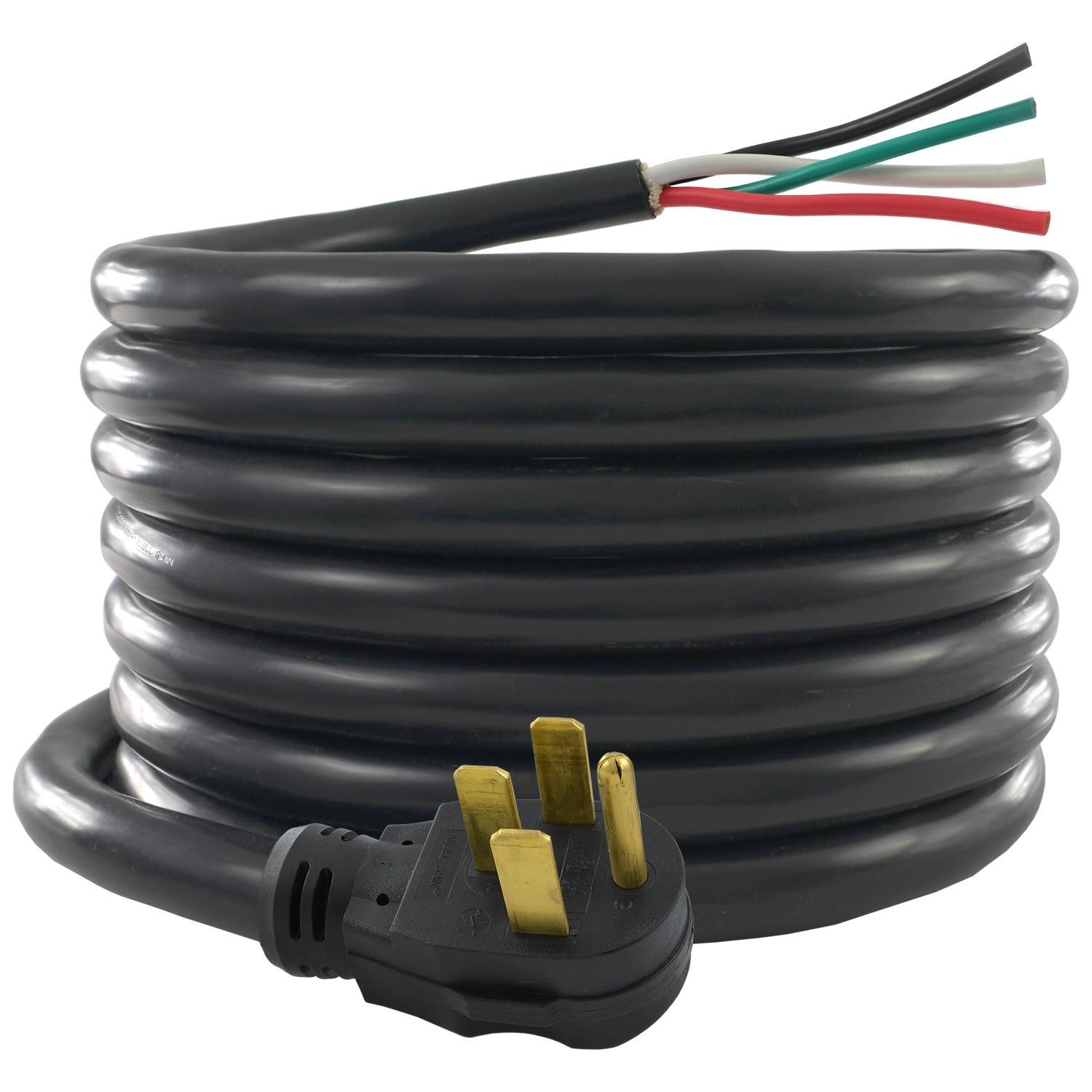 Conntek 30ft RV 50A Power Supply Replacement Cord and 6inch Bare Wire