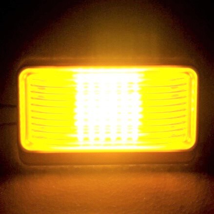 2 Black RV LED Porch Light rectangle clear amber lens camper RV trailer w/switch