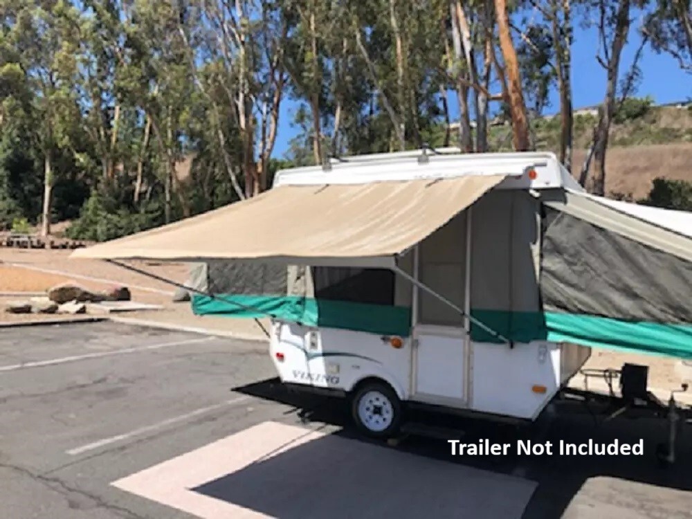 PRESALE 8ft Awning Beige For All Pop Up Tent Trailer, EZ Lite Campers®