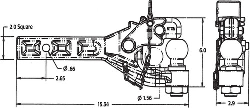 Buyers Products RM62000 6-Ton Receiver Mount Combination Hitch with 2 2 Inch