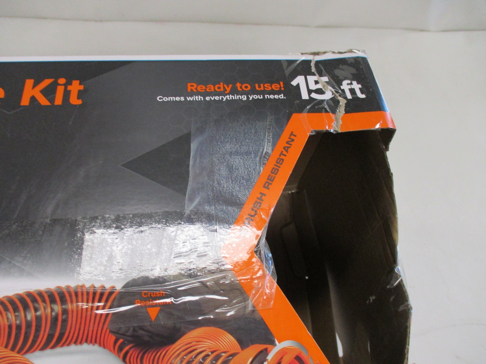 RHINO RV SEWER HOSE KIT 15 FOOT BLACK & ORANGE RV CAMPER