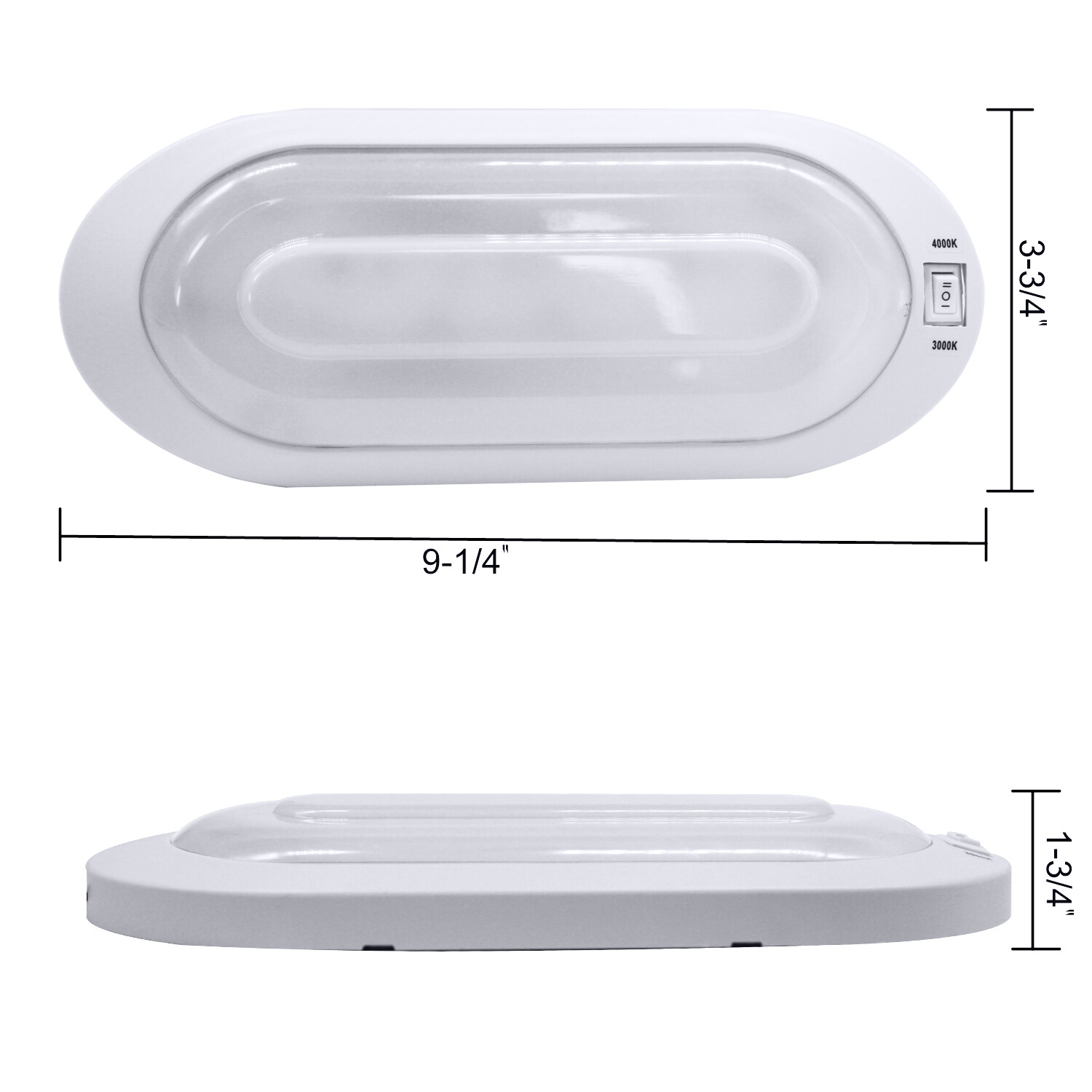 Facon 12V 2-Color LED RV Pancake Ceiling Dome Interior Light for Camper Trailer
