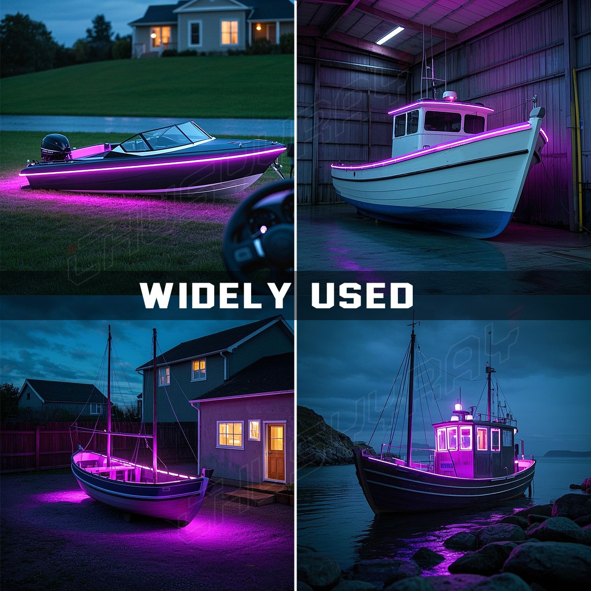 5M 16.4ft Waterproof Cuttable LED Tape Light Strip High Power Bright 12V, Purple